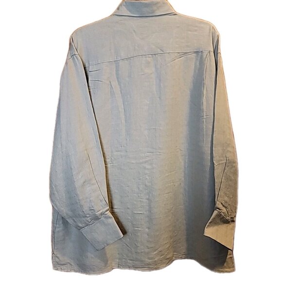 Bachrach Mens Long Sleeve Shirt Sz XL Beige   Button Down With Collar 63% Linen - Picture 2 of 15